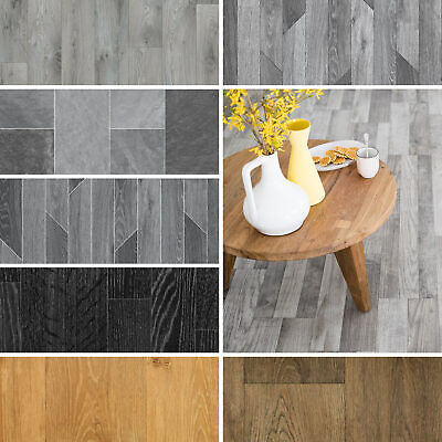 Quality Non-Slip Vinyl Flooring Plank & Tile Effect Cheap Lino Kitchen Bathroom  • 78£