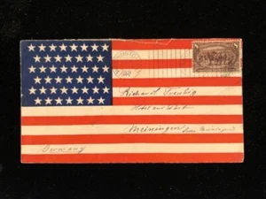 DC WASHINGTON 1898 SPAN. AMERICAN PATRIOTIC COVER ALLOVER FLAG, SCARCE USE #289 - Picture 1 of 3