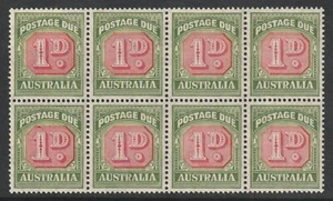 Australia – 1d Postage Due C of A Wmk MNH Block ACSC Variety (Ref: 639) - Picture 1 of 3