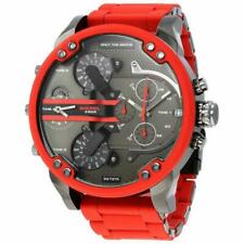 Diesel DZ7370 Mens Mr. Daddy 2.0 Multi-movement Red Silicone Wrapped  Watch - Stainless Steel