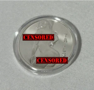 Sexy Heads or Tails 1 Oz .999 Fine Silver Art Round Coin Sexy Lady - Picture 1 of 2