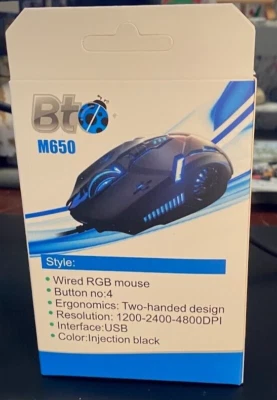 BTO M650 Optical Mouse Ergonomic + BTO Keyboard NEW - Image 1 of 4