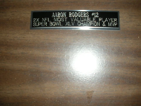 AARON RODGERS (PACKERS) ENGRAVED NAMEPLATE FOR PHOTO/DISPLAY/POSTER Cover