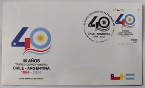 Chile 2024 FDC 40 años Tratado de Paz y Amistad Chile - Argentina - Picture 1 of 2