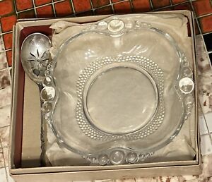NOS Antique Vintage Rogers Sterling Silver Spoon 2 pc Relish Set w/ Bowl in Box