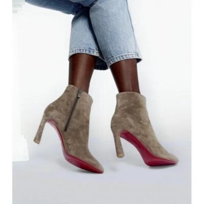 CHRISTIAN LOUBOUTIN Gris So Eleonor Terciopelo Botines Talla:35 Foto 1 de 4