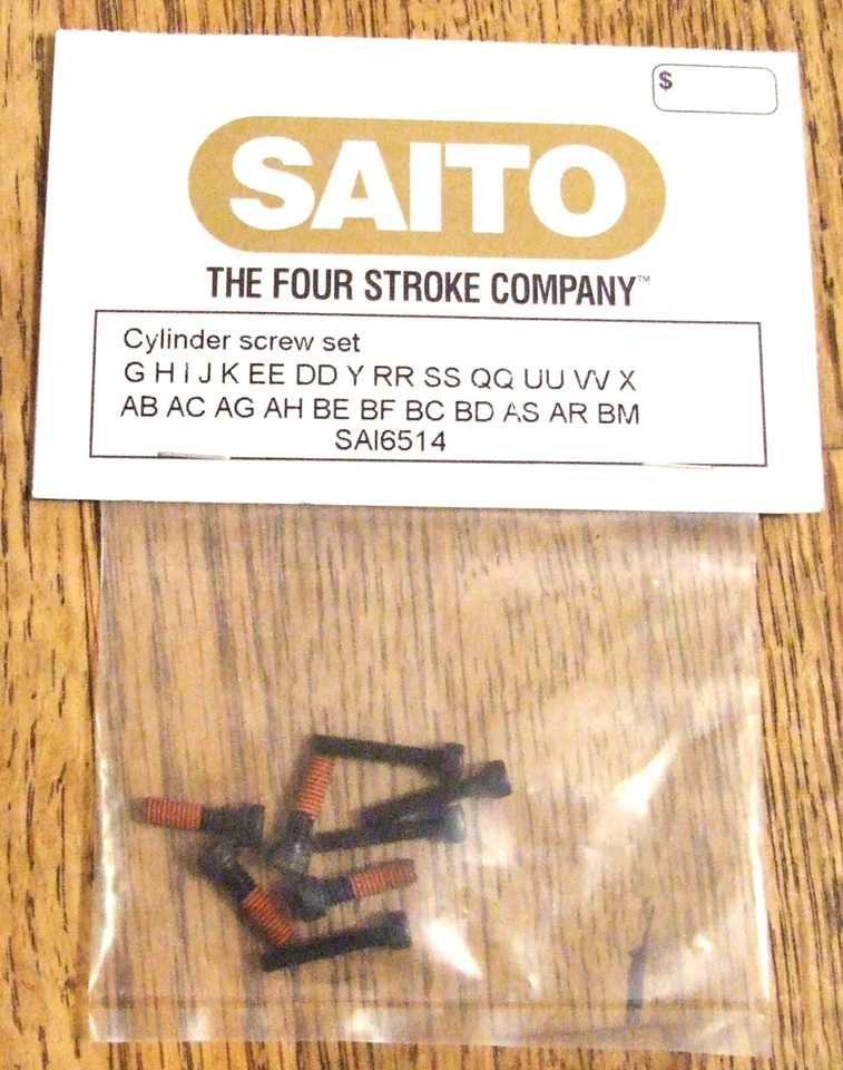 Saito Engines CYL Screw Set G-k R S X Y DD EE SAI6514