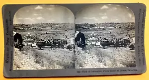 1909 Keystone View Stereoskop Karte 7304 Ansicht von Jerusalem vom Berg Olive, Pales - Bild 1 von 3