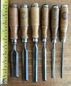 Very Good User Set Of Six Titan Bevel edged 136 Chisels - Picture 1 of 11