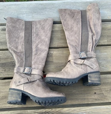 Torrid Tall Boots Brown Knee High Chunky Heel 9W Women - Image 1 of 4