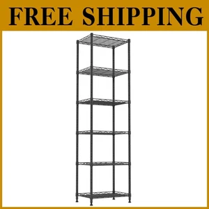Estantería de alambre negro - Organizador de 6 niveles, capacidad 600 lb - Imagen 1 de 11