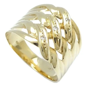 18K Yellow Gold ring Diamond 0.02ct Size 5.75 /65039 - Picture 1 of 9