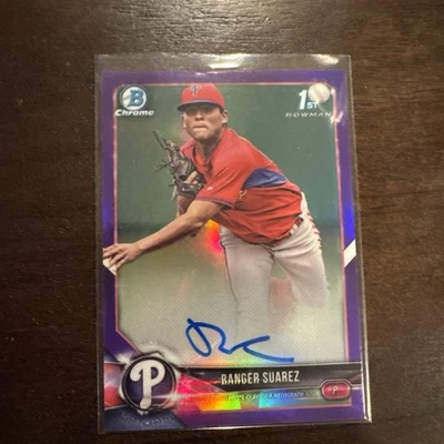 2018 Bowman Chrome - Prospect Auto Ranger Suarez #CPA-RS Purple Refractor /250  - Image 1 of 2