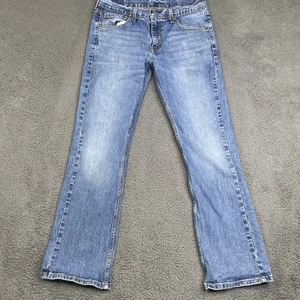 Levis 527 Jeans Mens 32x30 Bootcut Stretch Denim Medium Wash Distressed Pants - Picture 1 of 15