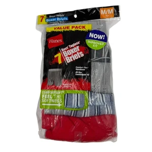Paquete de 7 calzoncillos boxer Hanes para niños cómodos suaves teñidos cómodos cintura flexible sin etiquetas - Imagen 1 de 7