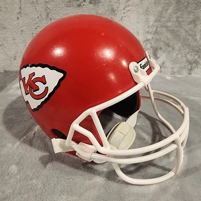 富兰克林堪萨斯城酋长队 NFL 塑料游戏儿童青少年橄榄球头盔复制品 — 第 1/4 张图片