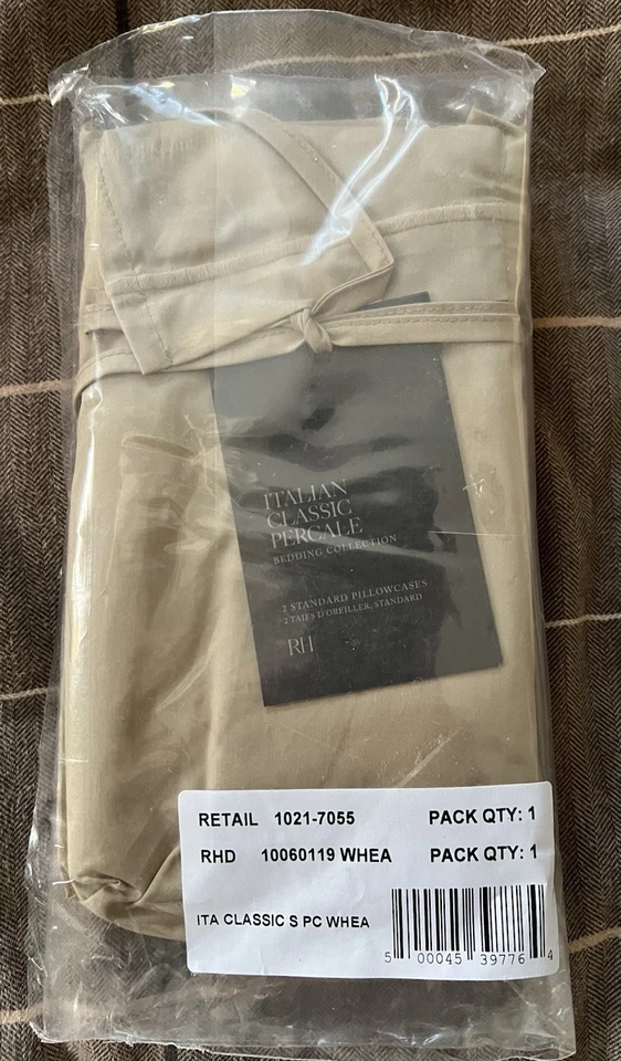 Juego de sábanas king percal algodón clásico italiano herrajes restauración derecha trigo Foto 1 de 1