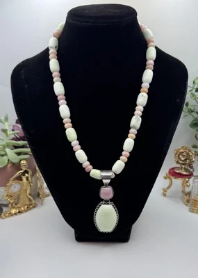 Vintage Jay King Magnesite Sterling Phosphosiderite Stones Necklace 22" - Image 1 of 4