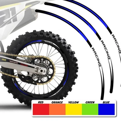 Azul 21 pulgadas. Calcomanía adhesiva de llanta de 18" para moto de cross R02 para Kawasaki KLX300R 20 21 22 23 Foto 1 de 4