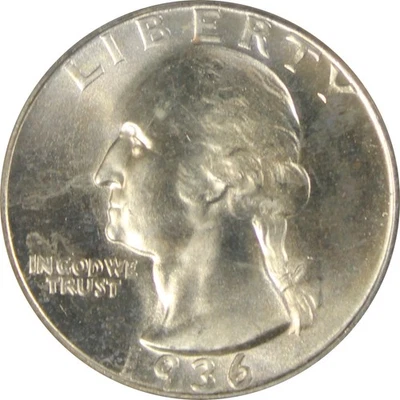 Moeda de 25 centavos 1936-S MS65 Washington, PCGS 10919183 - Imagem 1 de 4