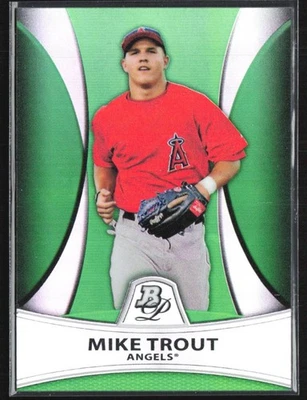 Mike Trout 2010 Bowman Platinum Prospects refractor verde/499 C #PP5 lote Foto 1 de 2