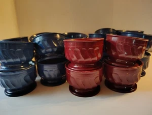 Vintage Turnbury By Dinex 24 Bowls Melamine #3200 Made In USA Blue Maroon - Bild 1 von 8