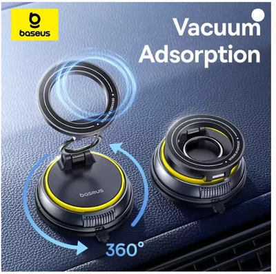 Magnetic Car Phone Holder Vacuum Suction Cup Stand 360° For iPhone 17 16 15 14 - Image 1 of 4