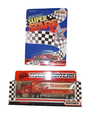 Matchbox Superstar Transporter 1992 "Motorcraft Ford Igloo" y coche Matchbox Foto 1 de 4
