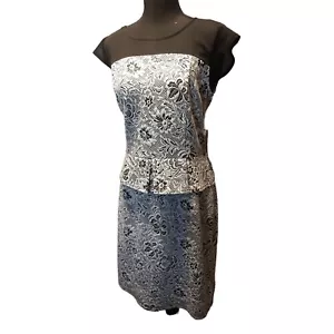 Emma & Michele weiß Blumenmuster Schößchen Kleid Größe 10 - Bild 1 von 12