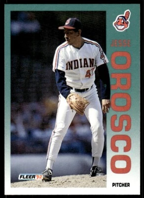 1992 Fleer Baseball Card Jesse Orosco Cleveland Indians #121 - Image 1 of 2