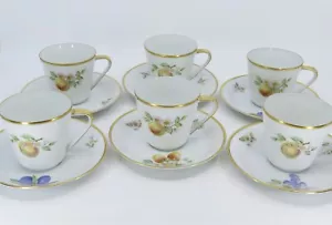 Lorenz Hutschenreuther Noblesse Fruit Set of 6 Teacups & Saucers - Picture 1 of 7