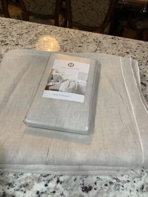 Hotel Collection Linen Natural King Duvet Cover+2 Shams. New - Image 1 of 4