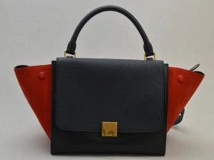 CELINE 2WAY Hand Bag Shoulder 174683ZTB SMALL TRAPEZE Calf 27CA CAEMIN Women's - Picture 1 of 9