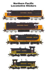 Northern Pacific Locomotives 5 individual Stickers Andy Fletcher - Picture 1 of 1