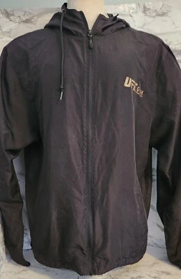 UFC Mens Water-Resistant Nylon Hooded Windbreaker XL, Black "Train Different" - Image 1 of 4