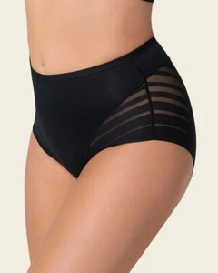 NWT Leonisa Stripe Undetectable Lace Classic Shaper Panty Sz L Black 012903 - Picture 1 of 7