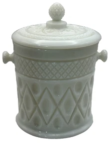 Vintage Imperial Milk Glass Cape Cod Peanut Butter Covered Jar Lid White - Picture 1 of 8