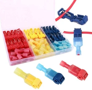60pcs Quick Splice Lock Wire Terminals Connectors Electrical Crimp Cable Snap - Picture 1 of 32