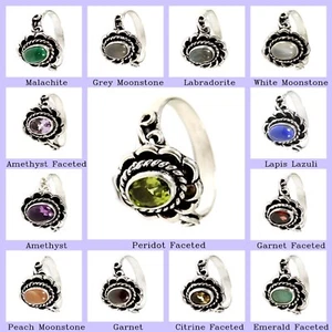Anillo de plata esterlina 925 con piedras preciosas de amatista natural joyería india para mujer - Imagen 1 de 30