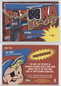 2003-04 Bazooka Bazooka Blasts Memorabilia Yao Ming #BB-YM HOF