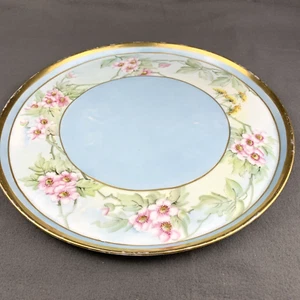 Antique T&V Limoges Floral Round Platter Dresser Vanity Serving Tray 16" French - Picture 1 of 5