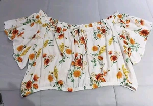 TORRID Gauze Off The Shoulder Floral Crop Top / Size 4X/26 NWT - Picture 1 of 8