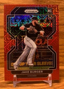 JAKE BURGER Red Mojo /149 Prizm Rookie Card | 2022 Panini Prizm Miami MARLINS - Picture 1 of 2