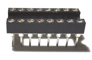 20PCS IC Sockets DIP-16 Machined Round Contact Pins Holes 2.54mm DIP16 DIP 16 - Picture 1 of 10