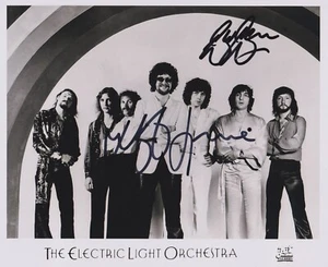 ELO Jeff Lynne Bev Bevan SIGNIERTES 8 x 10 Foto + Echtheitszertifikat lebenslange Garantie - Bild 1 von 8