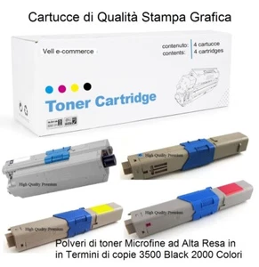 Toner 4 Pz Black Cyano Yellow Magenta Compatibili con OKI C310 C330 C331 MC351 - Foto 1 di 7