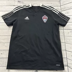 Camisa de fútbol Adidas Colorado Rapids manga corta Henley para hombre grande negra - Imagen 1 de 6