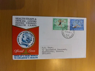 New Zealand First Day Cover 7 August 1968 Health Olympics - Image 1 of 2