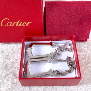 Cartier Schlüsselanhänger Charm Keyring Silber länglich C 2er Set mit Etui - Bild 1 von 15