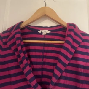 Lands’ End Kids Navy Blue and Pink Striped Cardigan Size L (14) - Picture 1 of 2